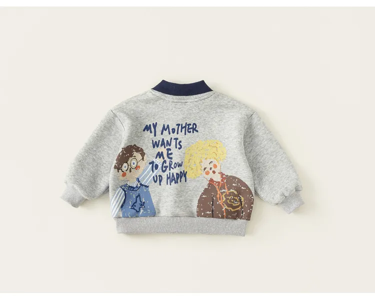 Yubao Children's Wear Children's Lapel Sweater Spring Clothes Cartoon Graffiti Print Boy's Long Sleeve Pullover Baby's Top display picture 13