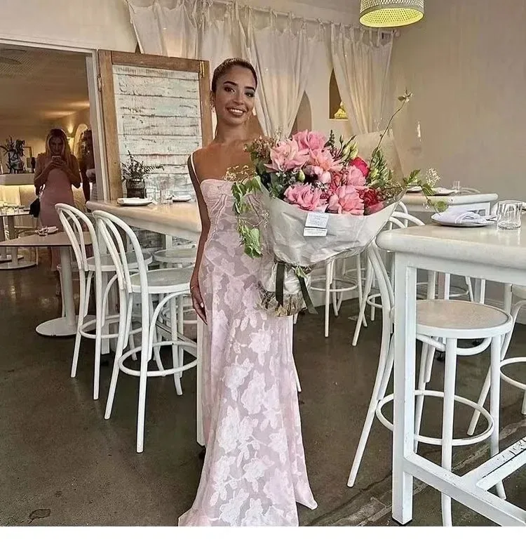 Women's Mesh Dress Elegant Vacation Bohemian Strap Jacquard Mesh See-Through Sleeveless Floral Maxi Long Dress Weekend Party Beach display picture 7