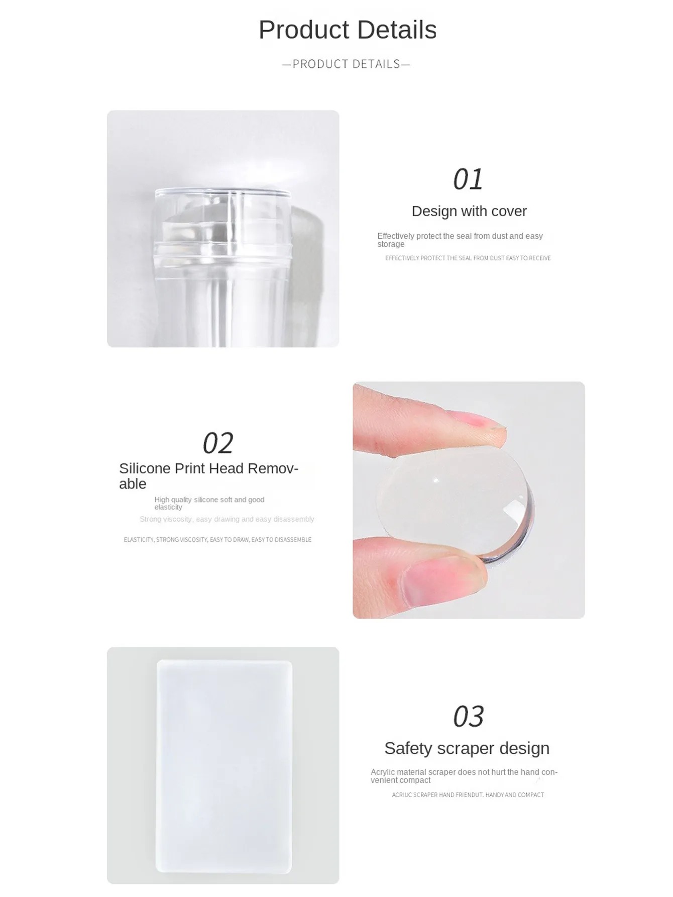 Elegant Lady Transparent Silica Gel Nail Tools display picture 3
