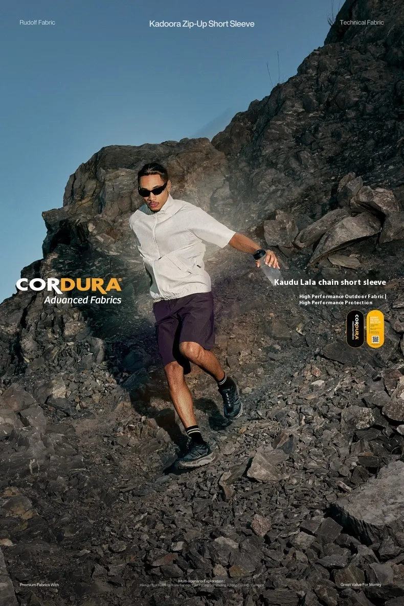 Jetshow Men's Wear | DuPont CORDURA®Kaudula Short-sleeved Zipper Jacket  Spring/Summer New Style Vertical Collar T-shirt display picture 11