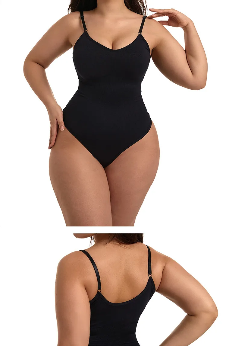 -style Labeling Seamless Shaper Jumpsuit Belly-lifting Hip-lifting Plus Size Women's G-string Strap Tight Tunic display picture 3