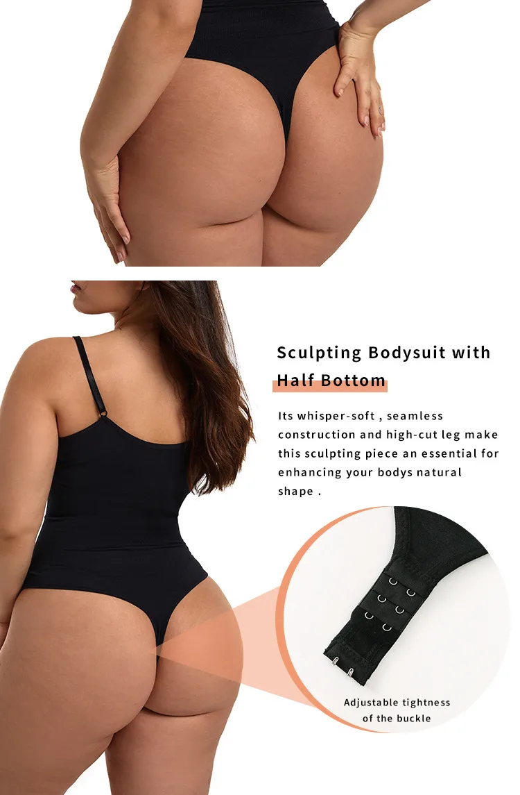 -style Labeling Seamless Shaper Jumpsuit Belly-lifting Hip-lifting Plus Size Women's G-string Strap Tight Tunic display picture 4