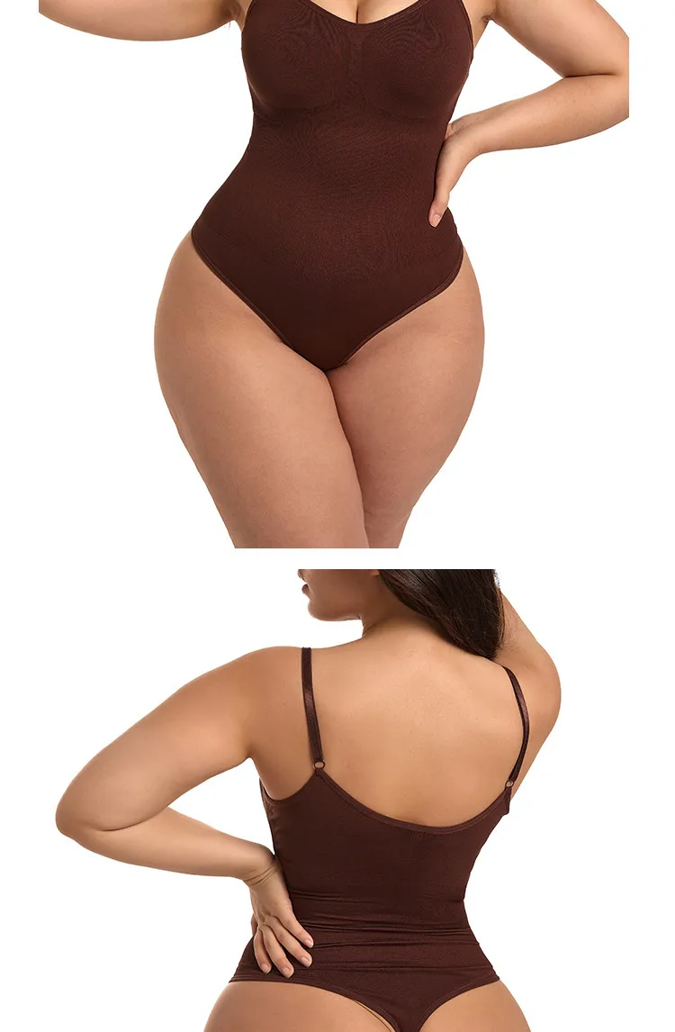 -style Labeling Seamless Shaper Jumpsuit Belly-lifting Hip-lifting Plus Size Women's G-string Strap Tight Tunic display picture 5