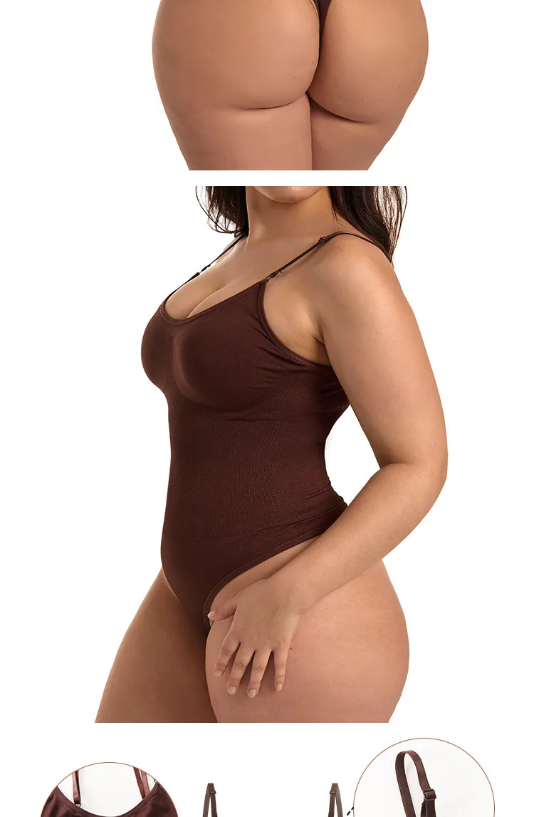 -style Labeling Seamless Shaper Jumpsuit Belly-lifting Hip-lifting Plus Size Women's G-string Strap Tight Tunic display picture 6