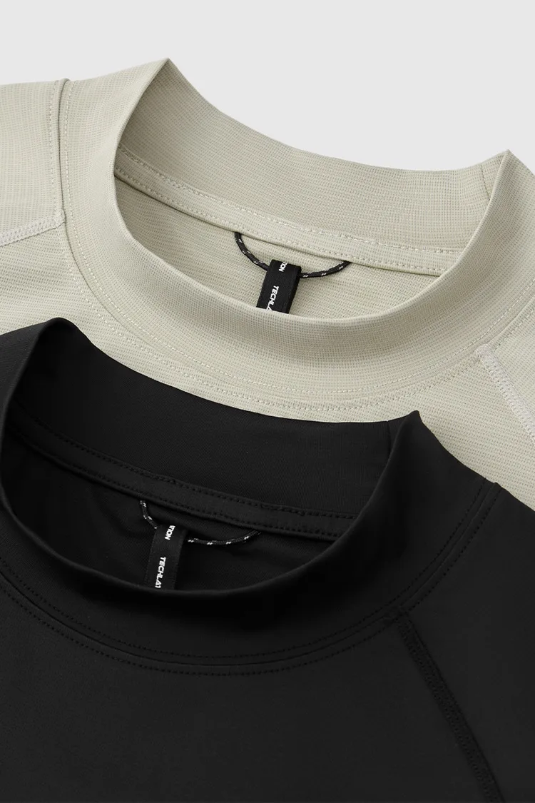 Jie Zhan Men's Wear | UPF200 High Neck Ice Sunscreen Sports T-shirt  Spring/Summer New Sunscreen Cool Long Short Sleeve display picture 8