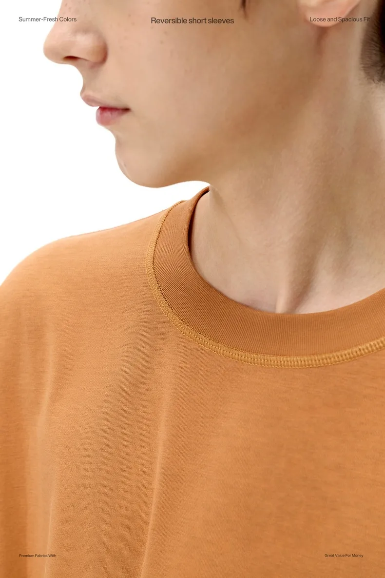 Jie Zhan Men's Wear | Double-sided Mint T-shirt  Spring/Summer New Six-in-One Cool Quick-Drying Boxyfit Short Sleeve display picture 4