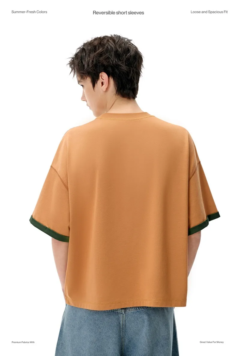 Jie Zhan Men's Wear | Double-sided Mint T-shirt  Spring/Summer New Six-in-One Cool Quick-Drying Boxyfit Short Sleeve display picture 6