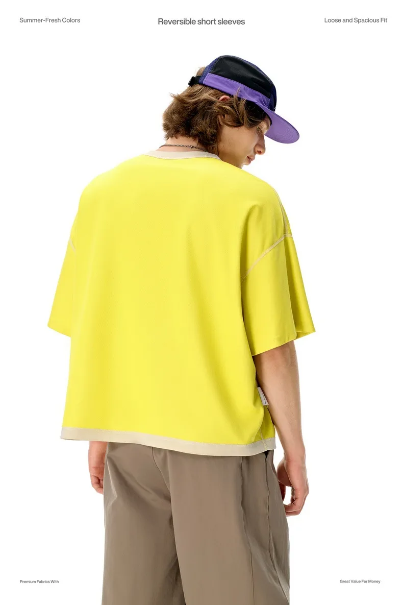 Jie Zhan Men's Wear | Double-sided Mint T-shirt  Spring/Summer New Six-in-One Cool Quick-Drying Boxyfit Short Sleeve display picture 8