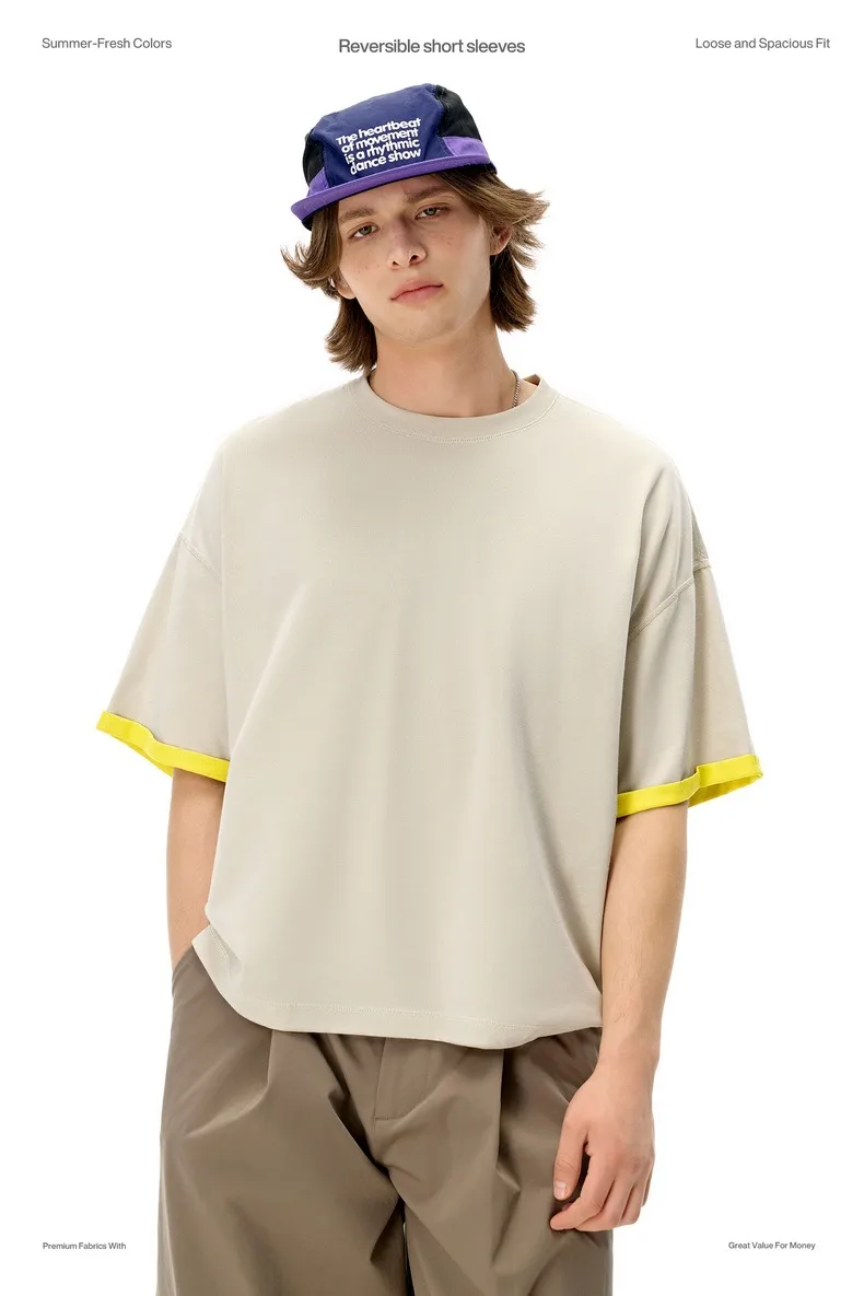 Jie Zhan Men's Wear | Double-sided Mint T-shirt  Spring/Summer New Six-in-One Cool Quick-Drying Boxyfit Short Sleeve display picture 9
