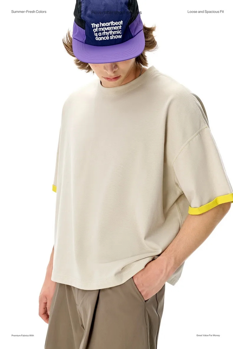 Jie Zhan Men's Wear | Double-sided Mint T-shirt  Spring/Summer New Six-in-One Cool Quick-Drying Boxyfit Short Sleeve display picture 10