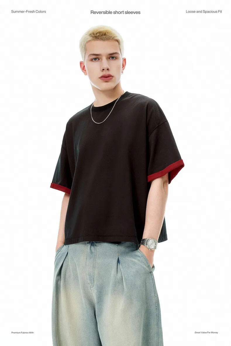 Jie Zhan Men's Wear | Double-sided Mint T-shirt  Spring/Summer New Six-in-One Cool Quick-Drying Boxyfit Short Sleeve display picture 13