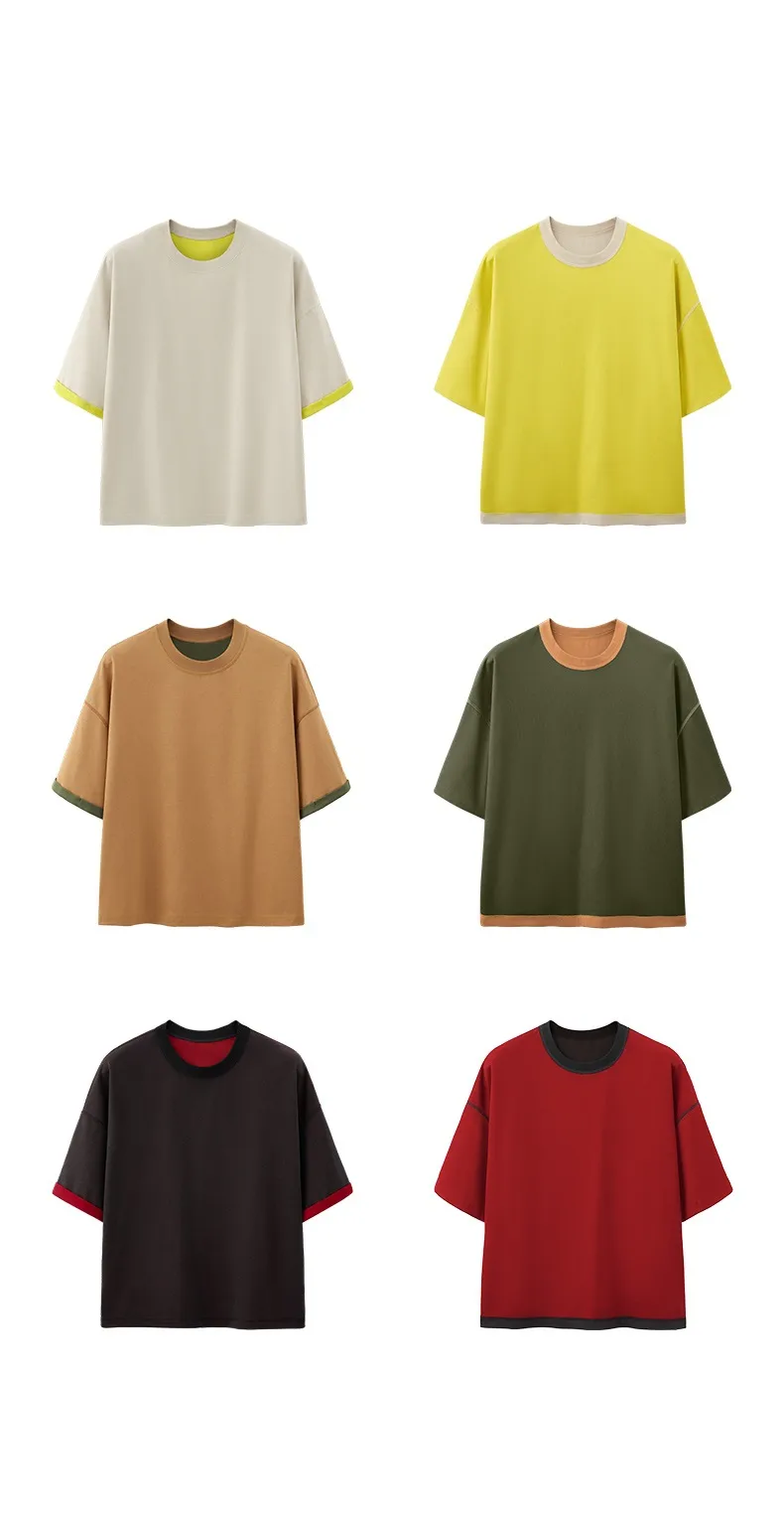 Jie Zhan Men's Wear | Double-sided Mint T-shirt  Spring/Summer New Six-in-One Cool Quick-Drying Boxyfit Short Sleeve display picture 17