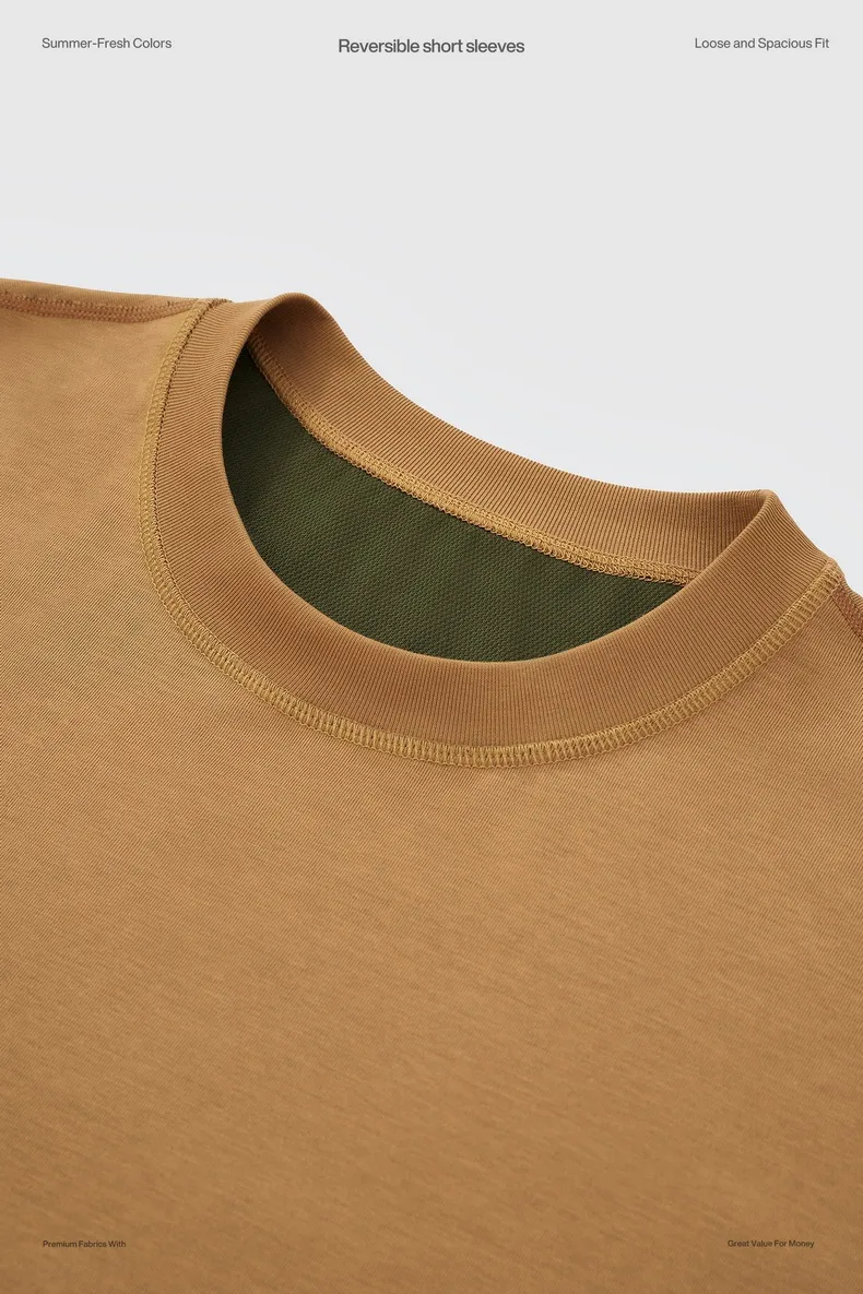 Jie Zhan Men's Wear | Double-sided Mint T-shirt  Spring/Summer New Six-in-One Cool Quick-Drying Boxyfit Short Sleeve display picture 19