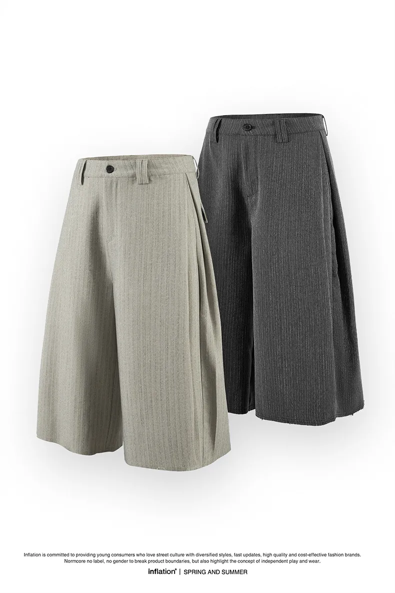 Jie Zhan Men's Wear | Seven-point Machete Suit Shorts 25 Spring And Summer New Cleanfit Texture Sense Floral Wool Edge display picture 2