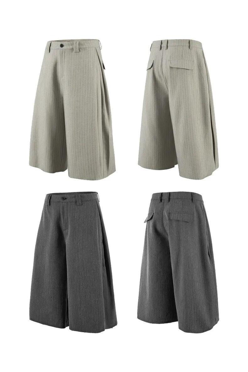 Jie Zhan Men's Wear | Seven-point Machete Suit Shorts 25 Spring And Summer New Cleanfit Texture Sense Floral Wool Edge display picture 6