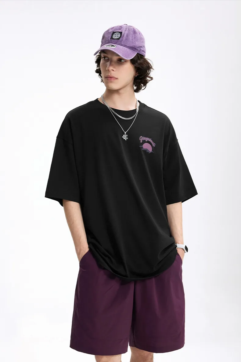 Jiezhan Men's Wear | Mountain Printed T-shirt  Spring/Summer New Fashion Brand Street American Casual Loose Short Sleeve Top display picture 14