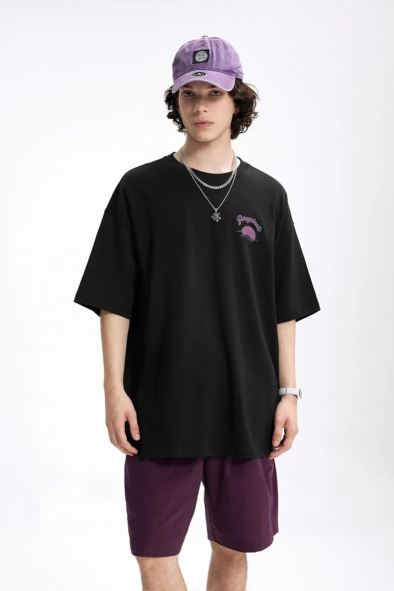 Jiezhan Men's Wear | Mountain Printed T-shirt  Spring/Summer New Fashion Brand Street American Casual Loose Short Sleeve Top display picture 15