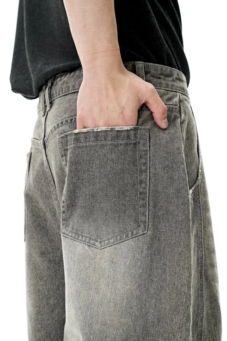 Jie Zhan Men's Wear | Profile Wash Denim Scimitar Pants 25 Spring And Summer New American Street Baggy Sickle Wide Leg Pants display picture 6