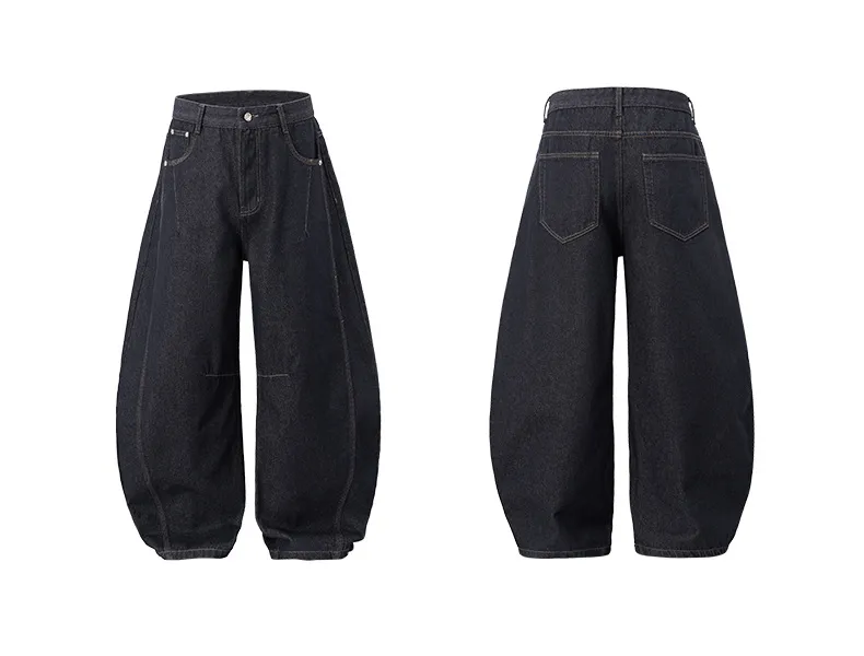 Jie Zhan Men's Wear | Profile Wash Denim Scimitar Pants 25 Spring And Summer New American Street Baggy Sickle Wide Leg Pants display picture 15