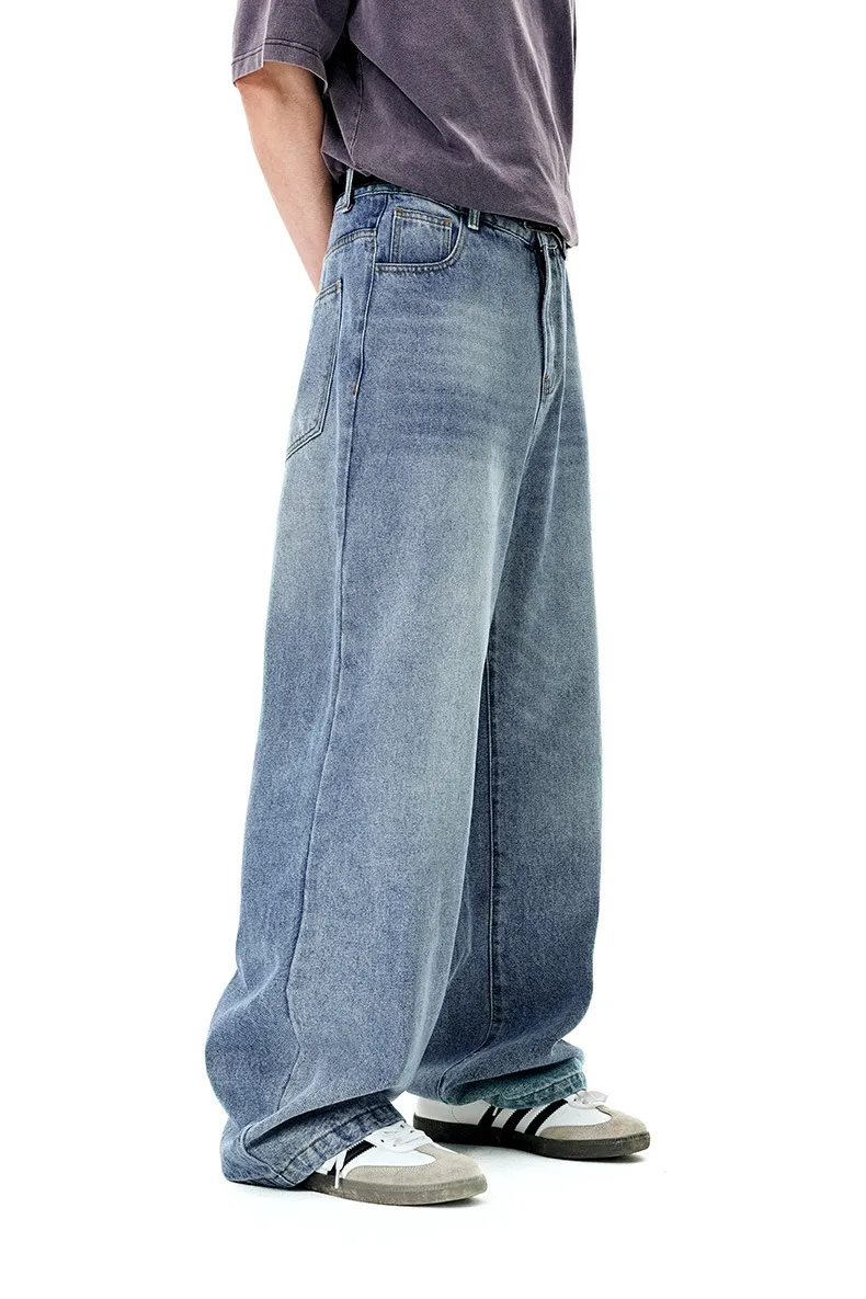 Jie Zhan Men's Wear | Profile Wash Denim Scimitar Pants 25 Spring And Summer New American Street Baggy Sickle Wide Leg Pants display picture 17