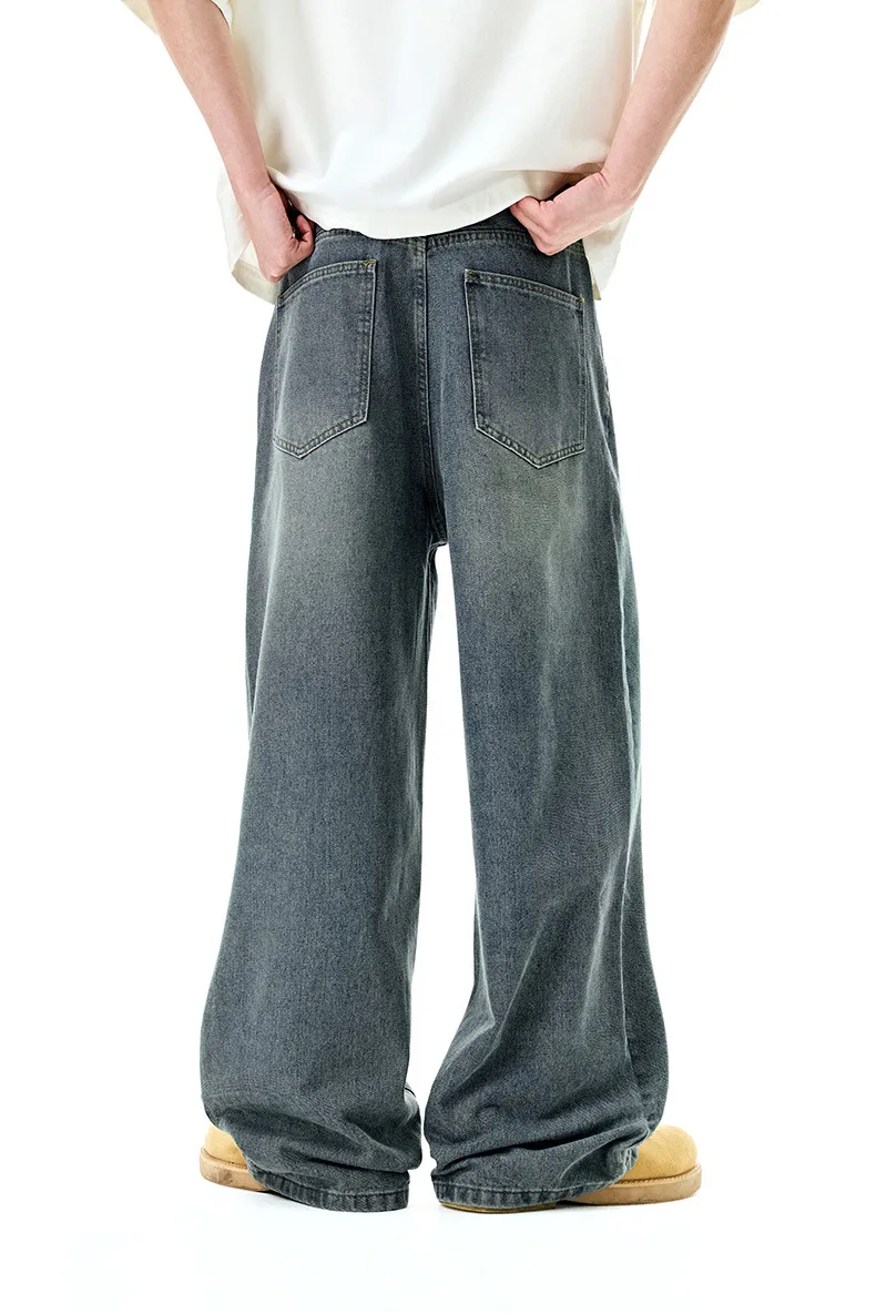 Jie Zhan Men's Wear | Profile Wash Denim Scimitar Pants 25 Spring And Summer New American Street Baggy Sickle Wide Leg Pants display picture 18