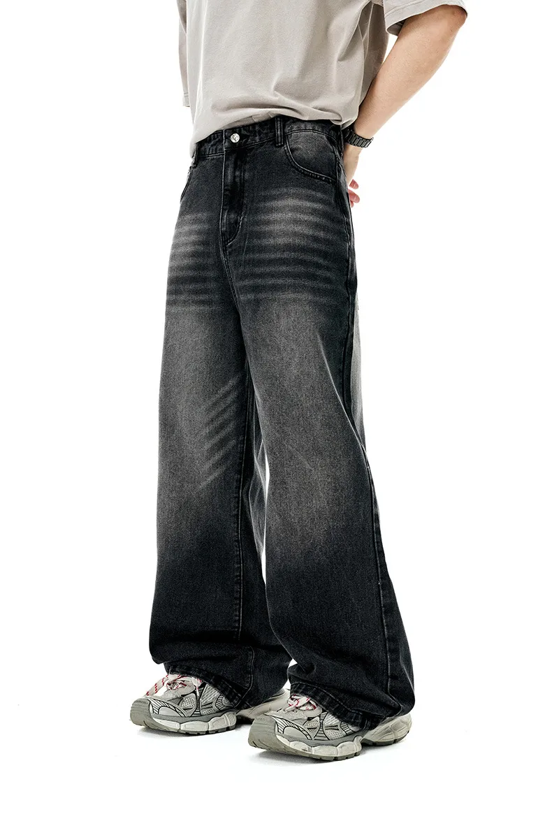 Jie Zhan Men's Wear | Profile Wash Denim Scimitar Pants 25 Spring And Summer New American Street Baggy Sickle Wide Leg Pants display picture 19