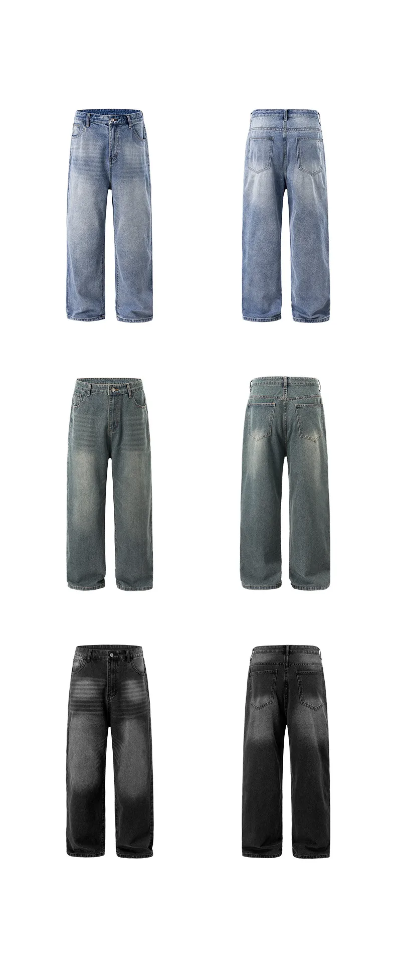 Jie Zhan Men's Wear | Profile Wash Denim Scimitar Pants 25 Spring And Summer New American Street Baggy Sickle Wide Leg Pants display picture 20