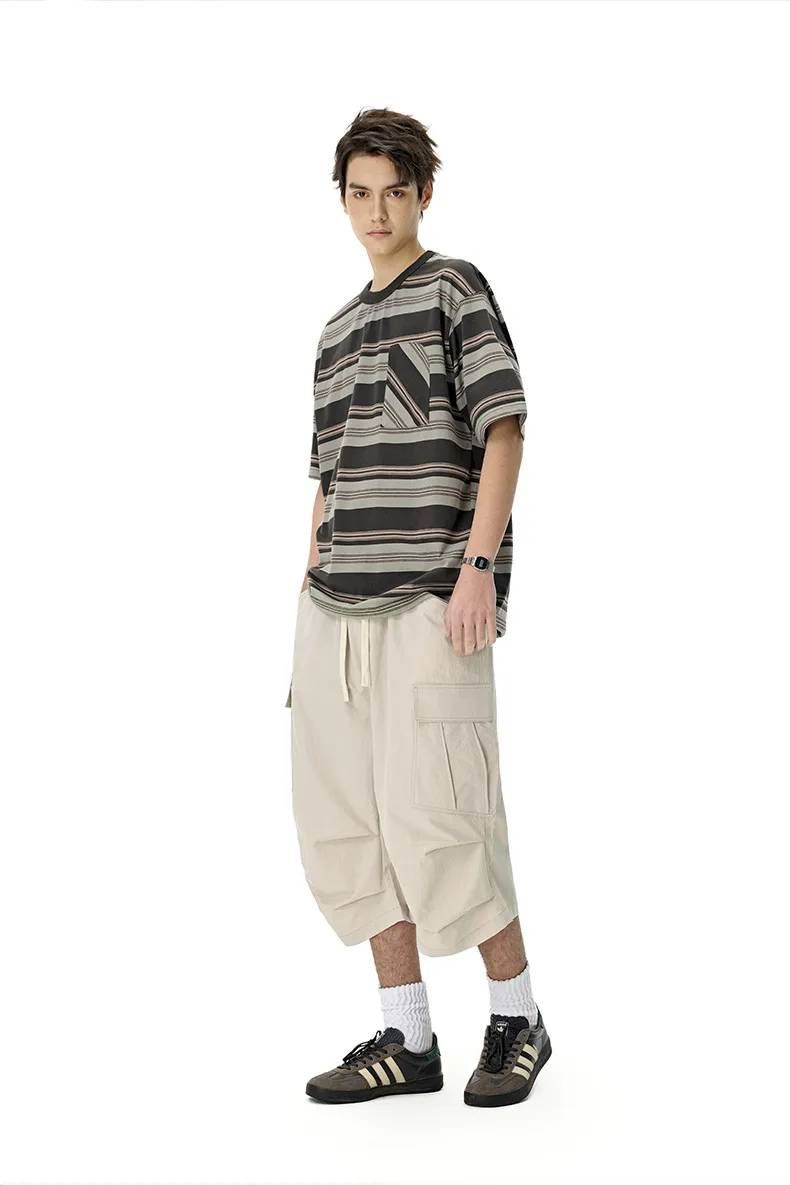 Jiezhan Men's Wear | Workwear Pocket Capri Pants  Spring And Summer New Fashion Brand New American Casual Pants Men display picture 3