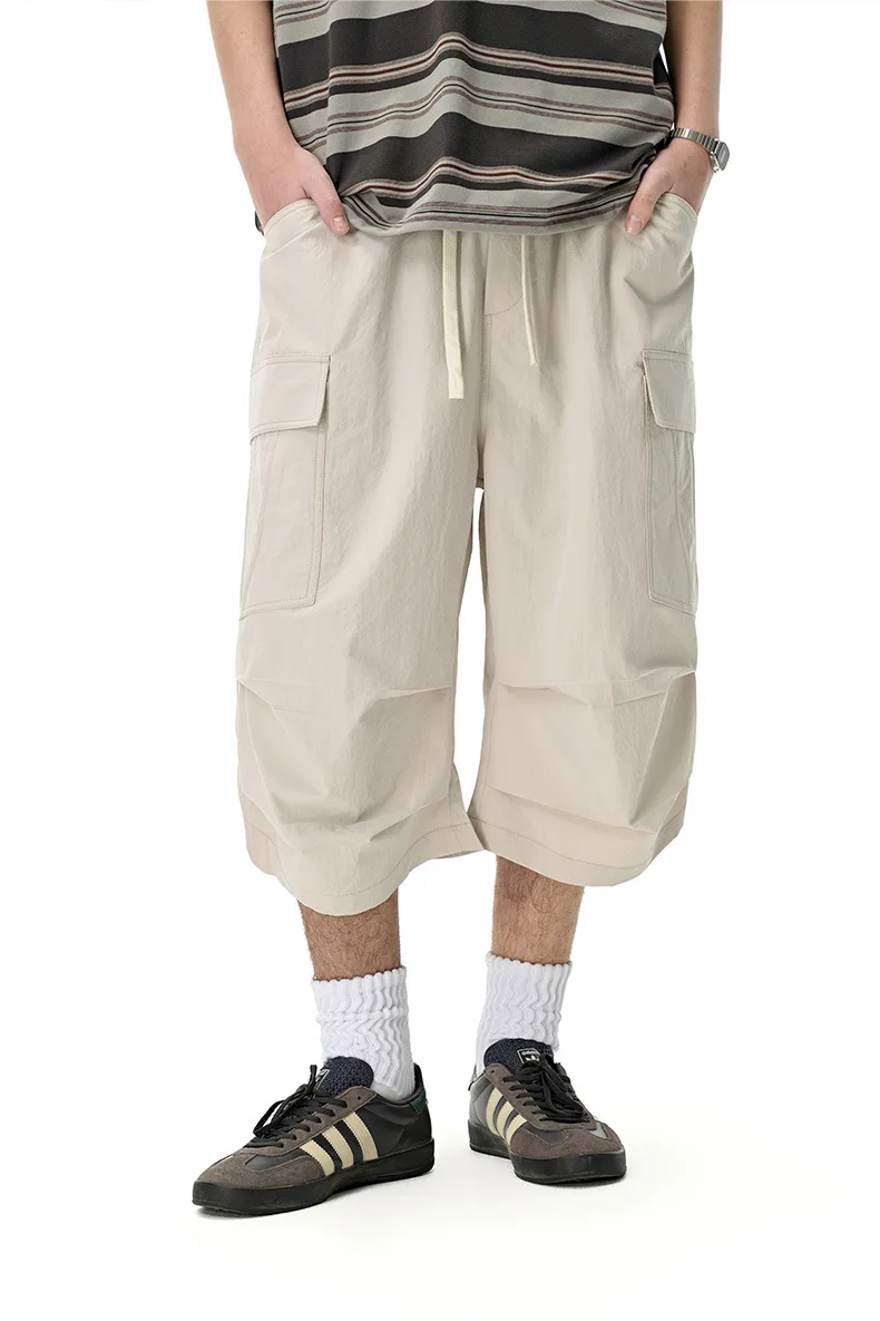Jiezhan Men's Wear | Workwear Pocket Capri Pants  Spring And Summer New Fashion Brand New American Casual Pants Men display picture 4