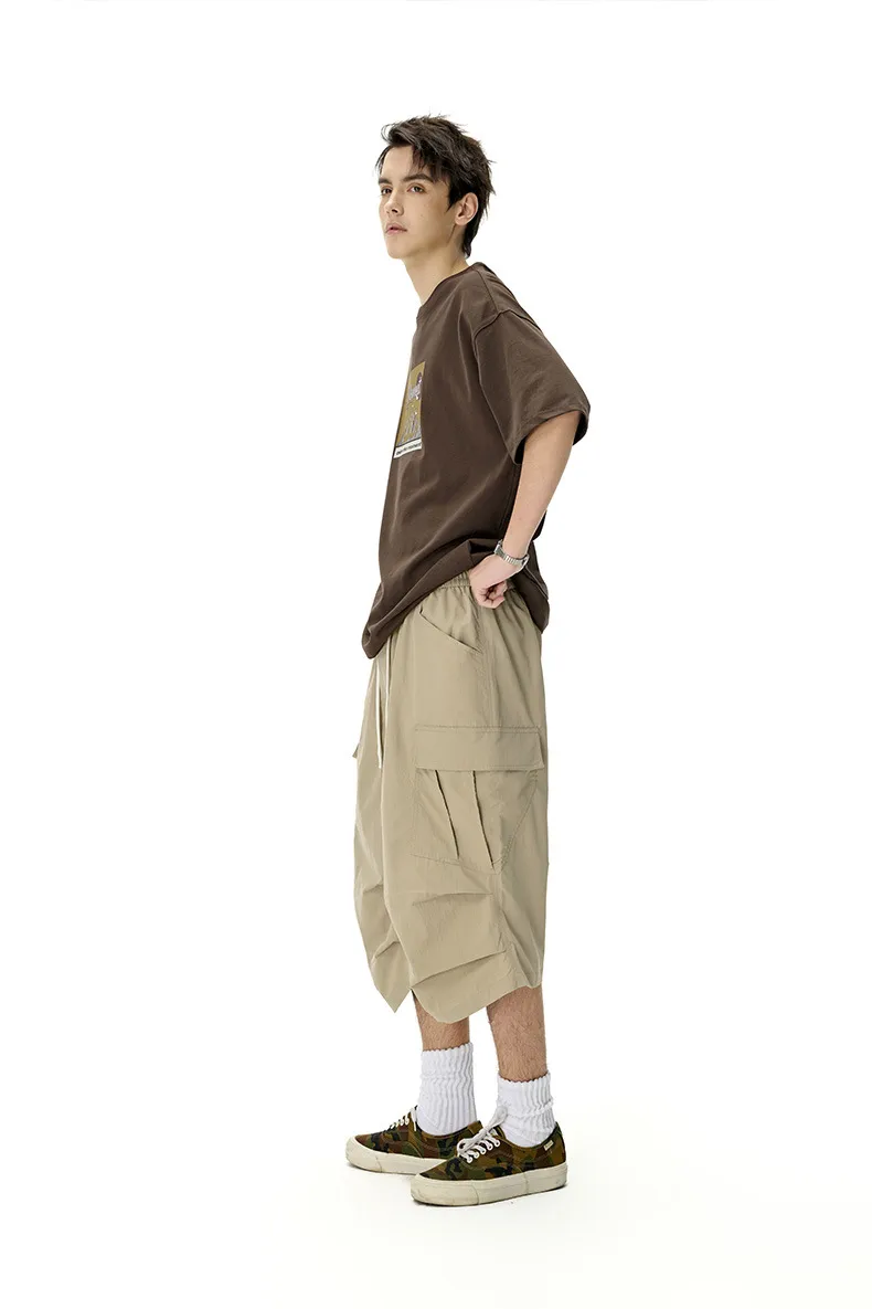 Jiezhan Men's Wear | Workwear Pocket Capri Pants  Spring And Summer New Fashion Brand New American Casual Pants Men display picture 8