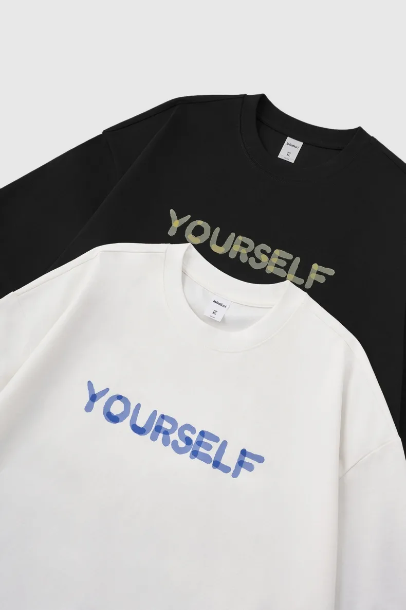 Jie Zhan Men's Wear | Letter Contrast Printed T-shirt  Spring/Summer New Pin Solona Cool American Couple Short Sleeve display picture 3
