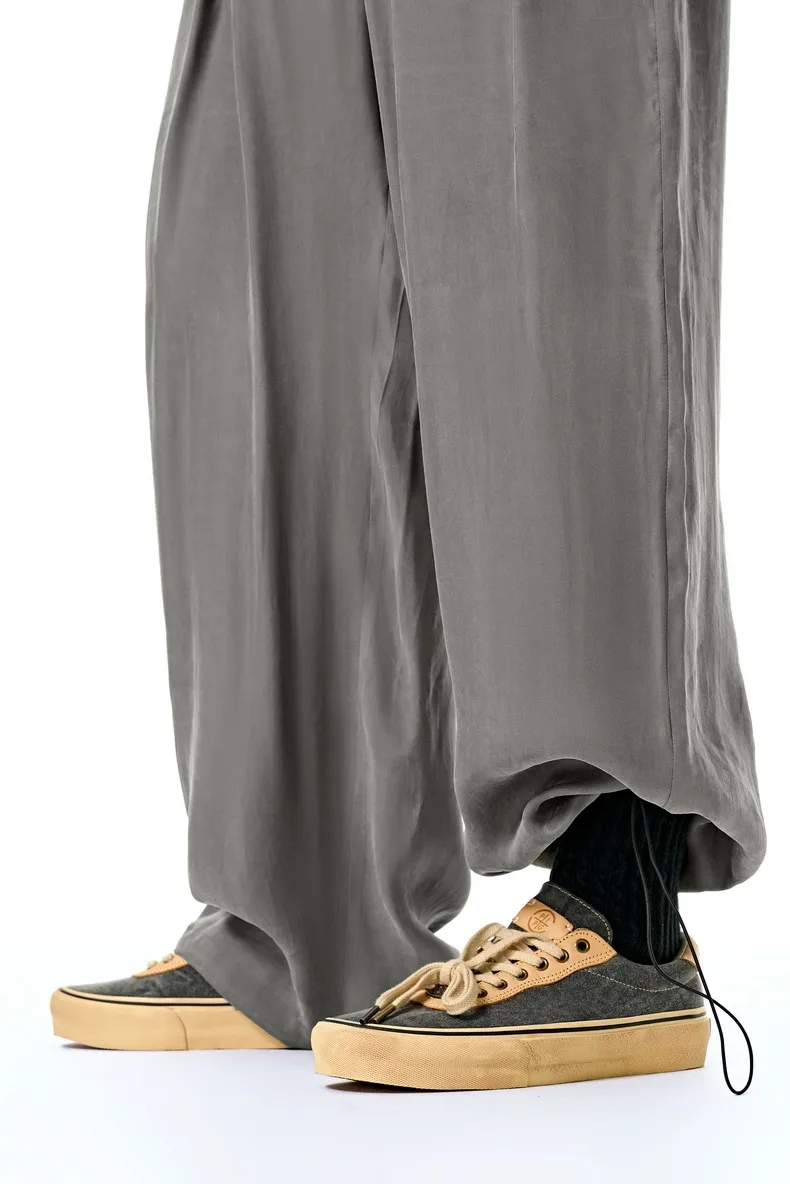 Jiezhan Men's Wear | Copper Ammonia Silk Air Conditioning Pants 25 Spring And Summer New Fashion Brand Hangs Ice Silk Pants Wide Leg Pants For Men And Women display picture 9