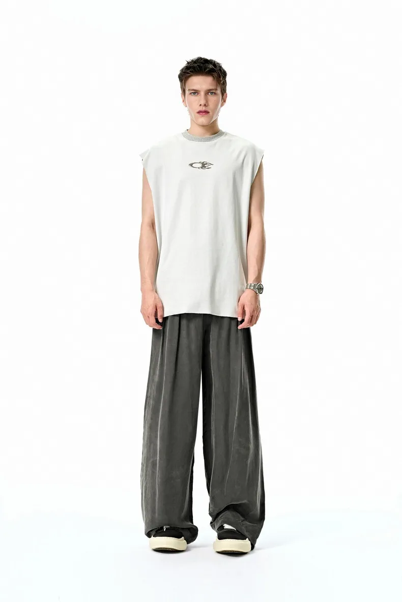 Jiezhan Men's Wear | Copper Ammonia Silk Air Conditioning Pants 25 Spring And Summer New Fashion Brand Hangs Ice Silk Pants Wide Leg Pants For Men And Women display picture 11
