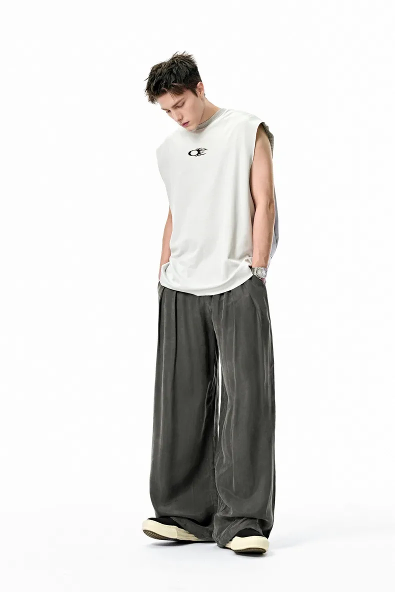 Jiezhan Men's Wear | Copper Ammonia Silk Air Conditioning Pants 25 Spring And Summer New Fashion Brand Hangs Ice Silk Pants Wide Leg Pants For Men And Women display picture 13
