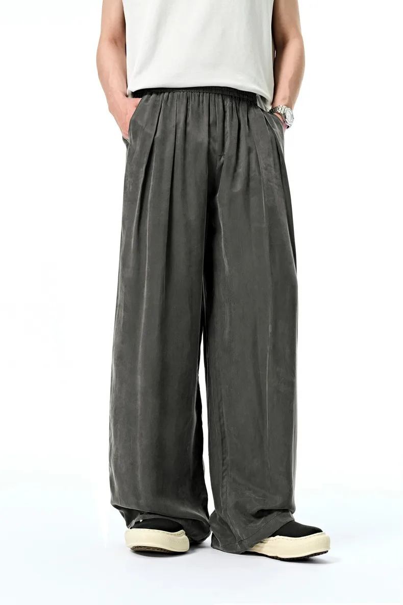 Jiezhan Men's Wear | Copper Ammonia Silk Air Conditioning Pants 25 Spring And Summer New Fashion Brand Hangs Ice Silk Pants Wide Leg Pants For Men And Women display picture 18
