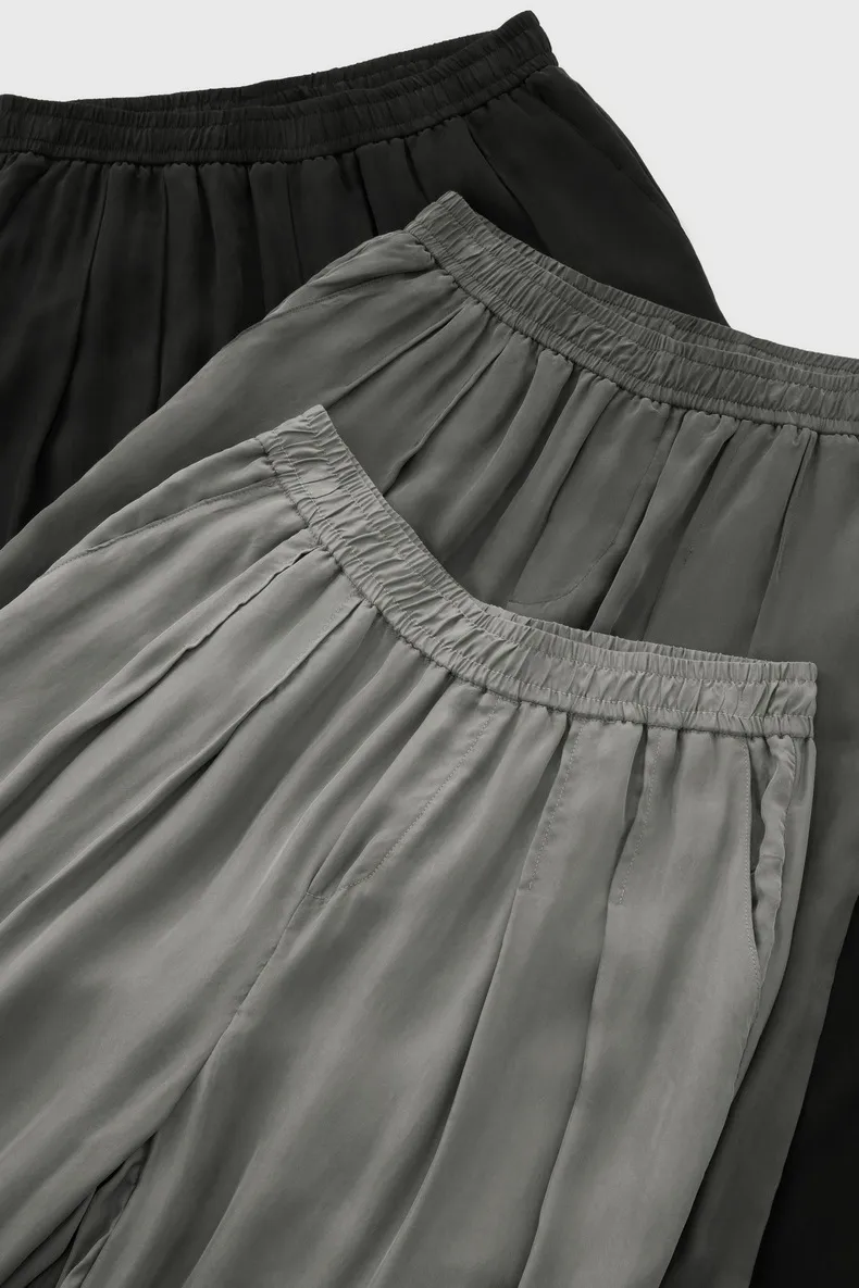 Jiezhan Men's Wear | Copper Ammonia Silk Air Conditioning Pants 25 Spring And Summer New Fashion Brand Hangs Ice Silk Pants Wide Leg Pants For Men And Women display picture 21