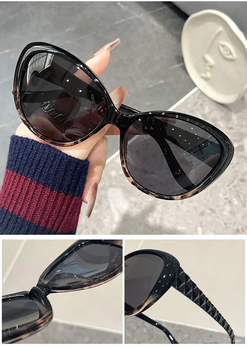 Retro Streetwear New Style Solid Color PC UV400 Protection Cat Eye Full Frame Glasses display picture 3