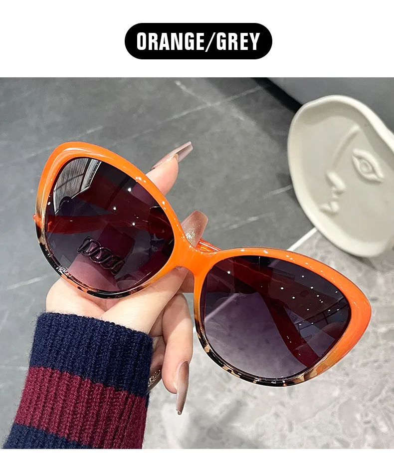 Retro Streetwear New Style Solid Color PC UV400 Protection Cat Eye Full Frame Glasses display picture 10