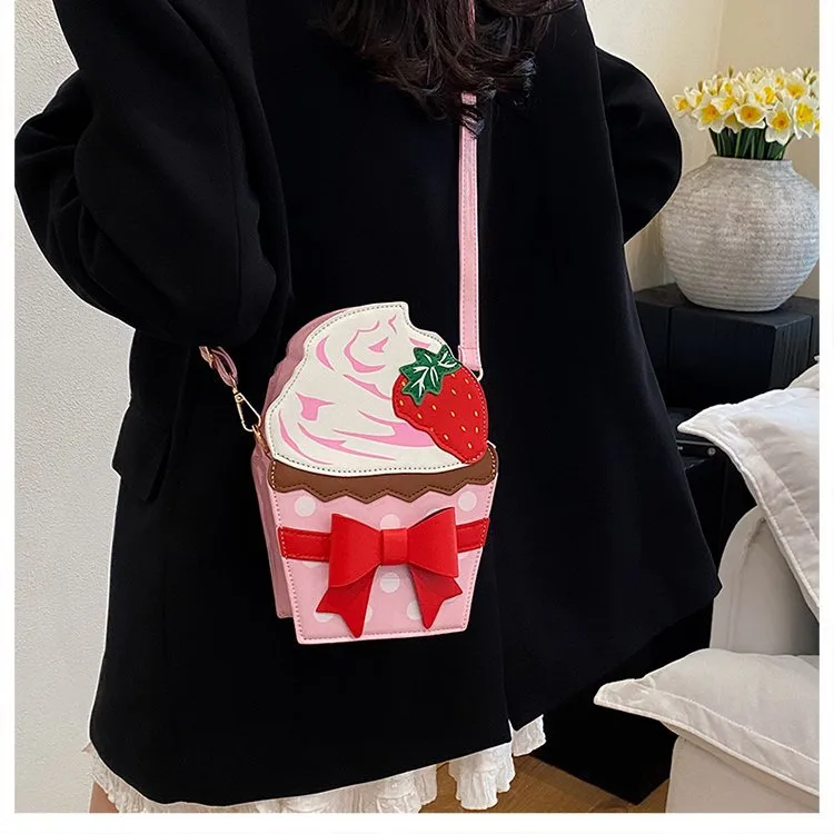 New Foreign Trade Bag Women's Distinctive Creative Strawberry Cake Chain Crossbody Bag Cute Bow Women's Bag display picture 10
