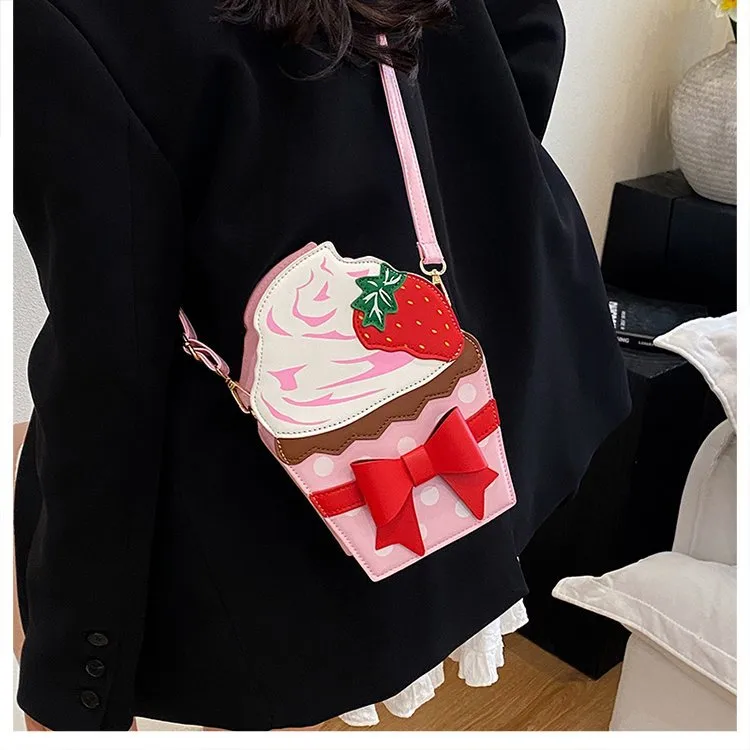 New Foreign Trade Bag Women's Distinctive Creative Strawberry Cake Chain Crossbody Bag Cute Bow Women's Bag display picture 11