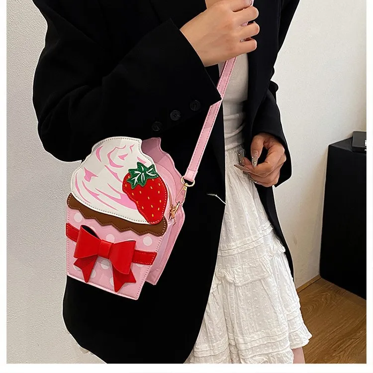 New Foreign Trade Bag Women's Distinctive Creative Strawberry Cake Chain Crossbody Bag Cute Bow Women's Bag display picture 12