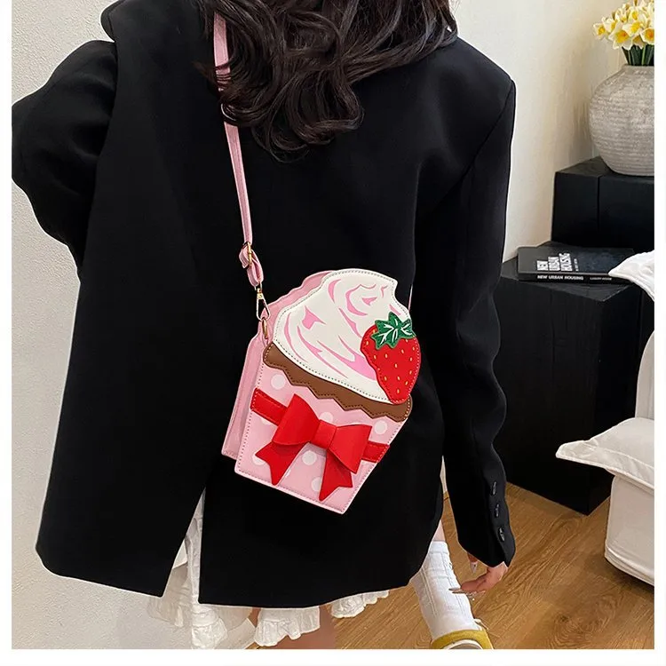 New Foreign Trade Bag Women's Distinctive Creative Strawberry Cake Chain Crossbody Bag Cute Bow Women's Bag display picture 14