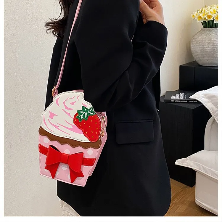 New Foreign Trade Bag Women's Distinctive Creative Strawberry Cake Chain Crossbody Bag Cute Bow Women's Bag display picture 15