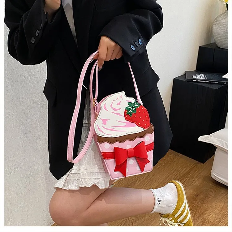 New Foreign Trade Bag Women's Distinctive Creative Strawberry Cake Chain Crossbody Bag Cute Bow Women's Bag display picture 17