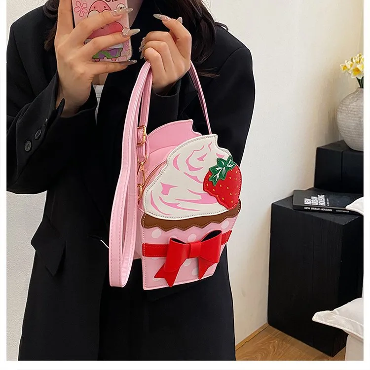 New Foreign Trade Bag Women's Distinctive Creative Strawberry Cake Chain Crossbody Bag Cute Bow Women's Bag display picture 18