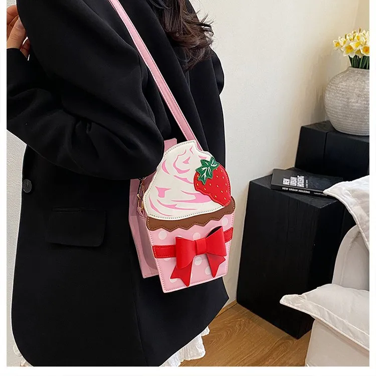 New Foreign Trade Bag Women's Distinctive Creative Strawberry Cake Chain Crossbody Bag Cute Bow Women's Bag display picture 19