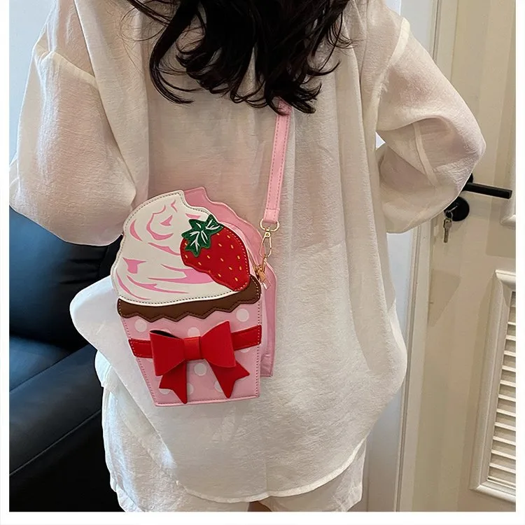 New Foreign Trade Bag Women's Distinctive Creative Strawberry Cake Chain Crossbody Bag Cute Bow Women's Bag display picture 21