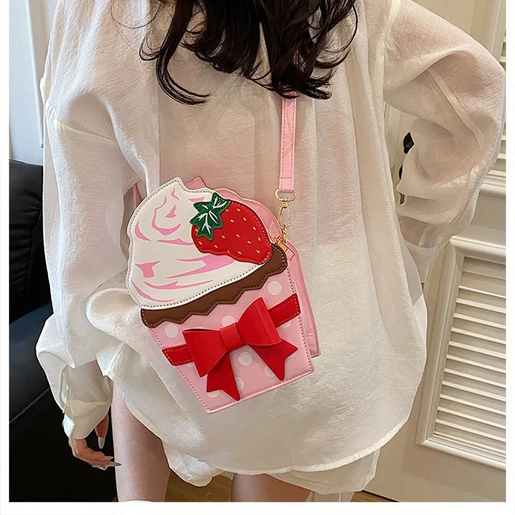 New Foreign Trade Bag Women's Distinctive Creative Strawberry Cake Chain Crossbody Bag Cute Bow Women's Bag display picture 22