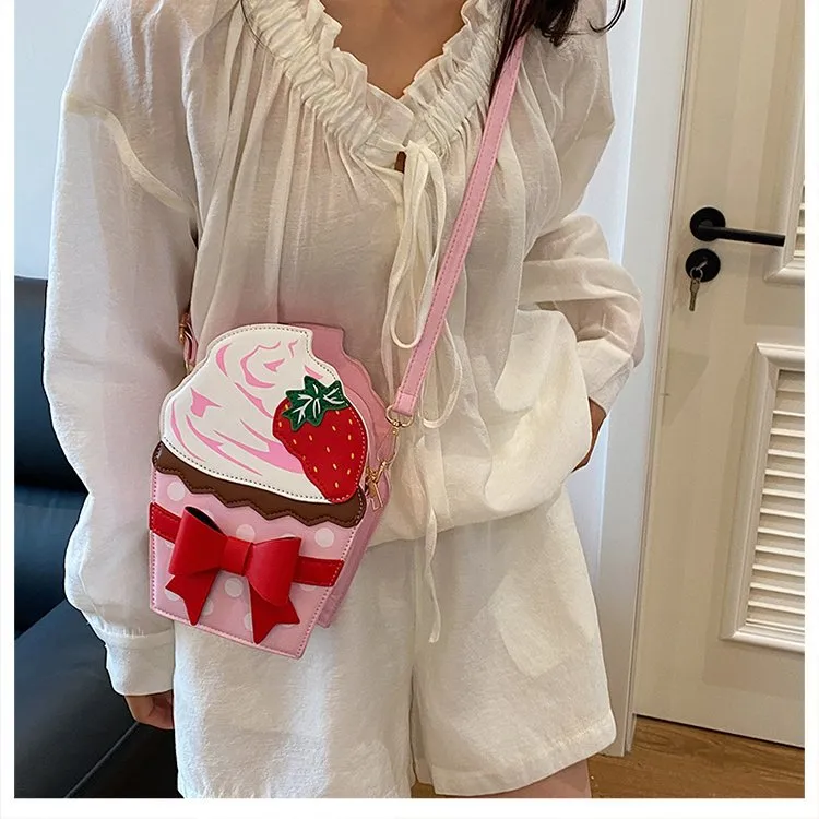 New Foreign Trade Bag Women's Distinctive Creative Strawberry Cake Chain Crossbody Bag Cute Bow Women's Bag display picture 23