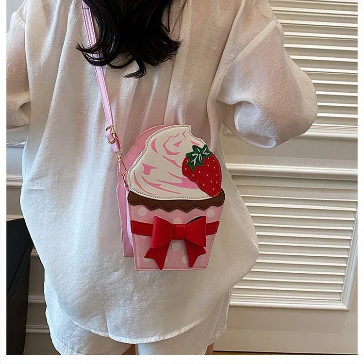New Foreign Trade Bag Women's Distinctive Creative Strawberry Cake Chain Crossbody Bag Cute Bow Women's Bag display picture 25